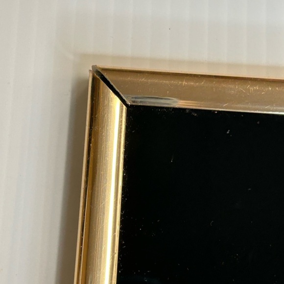 80s Gold Foil Art Etching Sailboat Pirate Ship Sea Picture Framed 10x8 - Picture 3 of 6